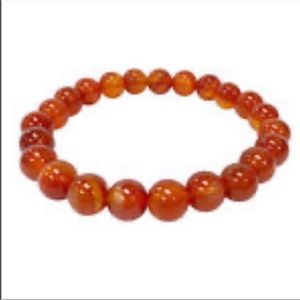 Orange quartz, stretchy bracelet